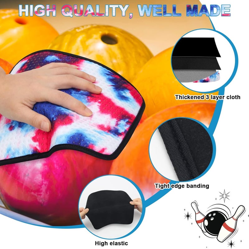 Anglekai 3 Pack Bowling Ball Towels, 10" x 8" Microfiber Bowling Shammy Accessories with Easy-Grip Dots Non-Slip (Colorful) - Image 4